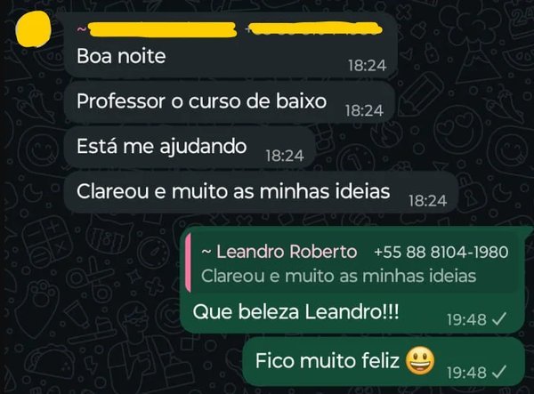 Depoimento de aluno