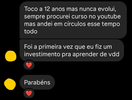 Depoimento de aluno
